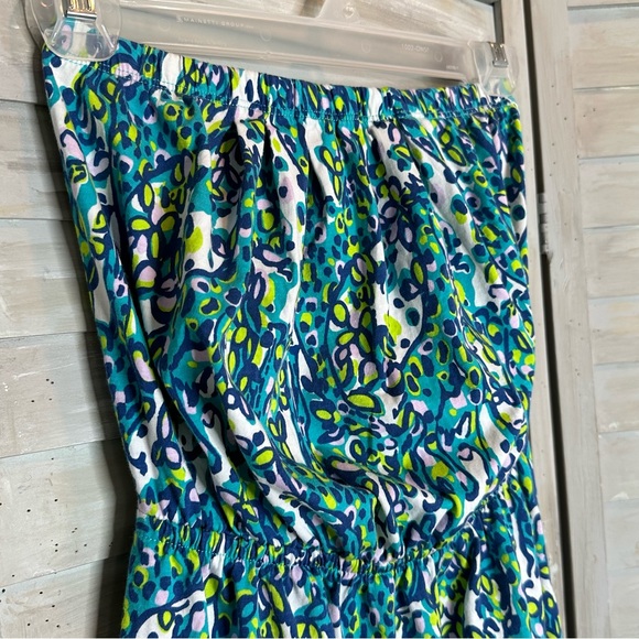 Lilly Pulitzer Windsor Sea Blue Its A Stretch Strapless Dress Giraffe Print - Picture 5 of 9